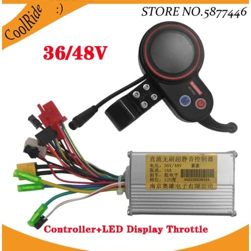NJAX Brushless DC Motor Controller with LCD Acceleration Switch For 36V 48V 450W Electric Scooter and Electric Bicycle