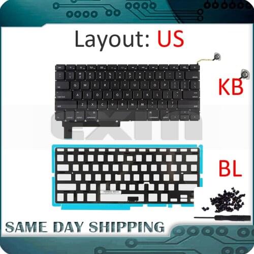NEW Laptop A1286 Keyboard US English for Apple Macbook Pro 15'' A1286 US Keyboard With Backlight Backlit + Screws 2009-2012 Year