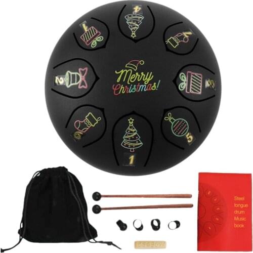 Steel Tongue Drum,6-Inches 8-Notes Ethereal Drum,Percussion Instrument Handpan Drum with Bag,Drumsticks