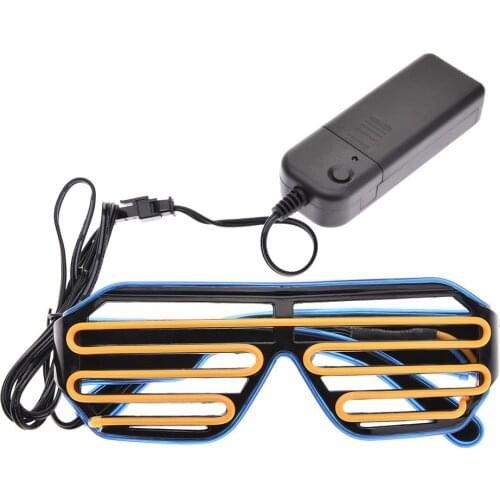 Standard Style Two-Color EL Flash Glasses DJ Bright Glasses EL Wire Fashion Neon LED Light Glow Rave Costume Party Blind Glasses
