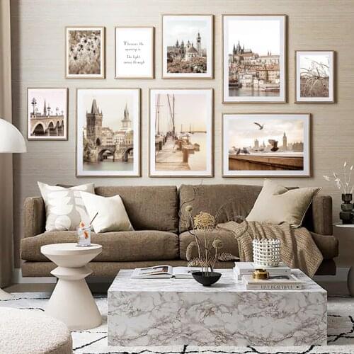 Reed Flower Dandelion Pier Tower Flower Wall Art Canvas Painting Posters And Prints Living Room Decoration Nordic Style Decor