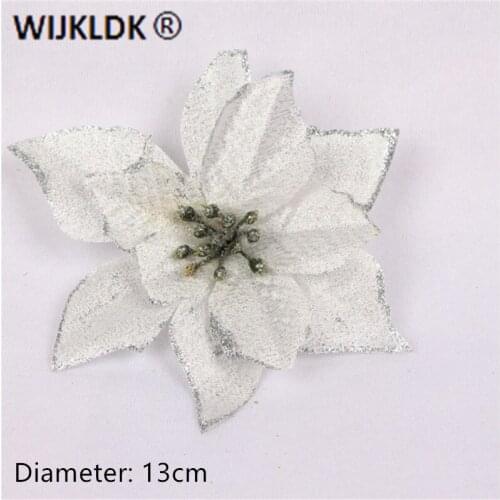 Home Christmas Decoration Christmas Tree Decoration Glitter Christmas Flower Xmas Wreath Decoration Navidad New Year Decoration