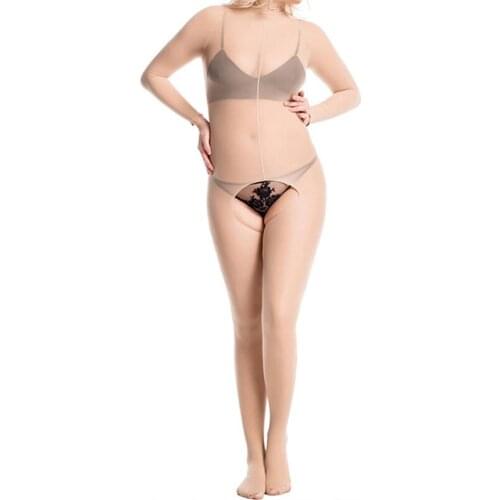 Unisex 30D Turtleneck Tights Bodystocking Close Open Crotch Bodysuit Transparent Sexy Erotic Lingerie Bodycon Jumpsuit Catsuit