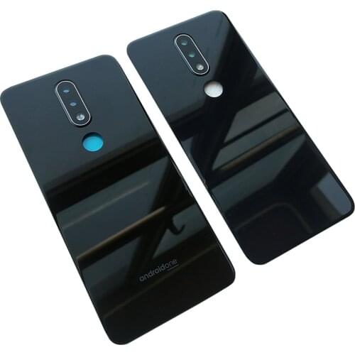 For Nokia X6 6.1 Plus New Original Glass Rear Housing Back Case Battery Cover The Phone Back Auto Part With Camera Lens+Logo