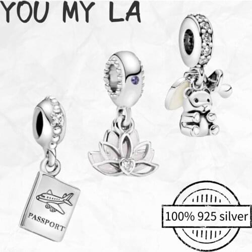 Original Pando 100% 925 Sterling Silver Charm Bead Pendant For Women Girlfriend DIY Luxury Jewelry Gift Fit Bracelet Necklace
