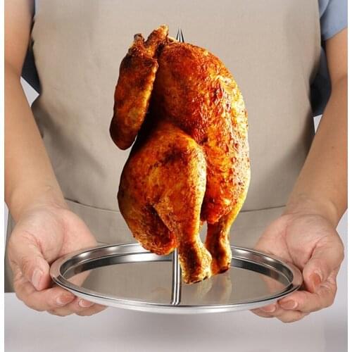 1Set Barbecue Grilling Baking Cooking Pans Non-Stick Chicken Roaster Rack With Bowl BBQ Accessories Tools Stainless grill