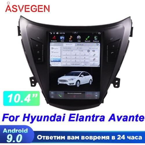 10.4'' Vertical big Screen Tesla Style Android RAm 2G ROM 32G auto Car DVD GPS Player For Hyundai Elantra Avante 2011 2012 2013