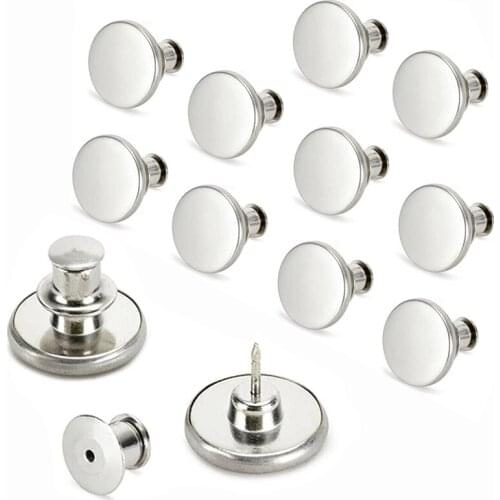 10Set 17mm Jean Buttons Retro Zinc Alloy Jeans Botton Tack + Base Detachable For DIY Pants Jean Instant Repair Sewing