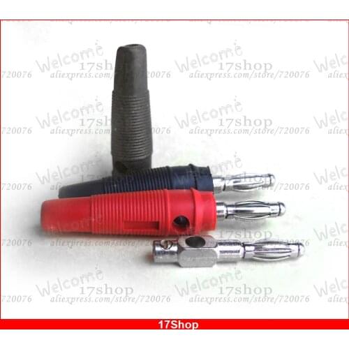 100PC Red black 4MM Banana Plug Screw Cable for BINDING POST Testers Test Probes