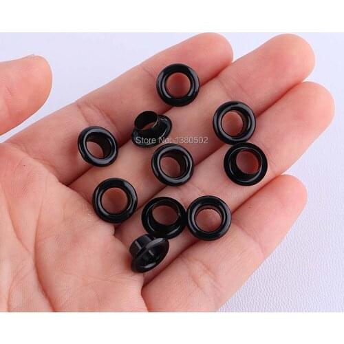 100pcs/lot 10mm outer black color round shape with washer Eyelets round shape garment accessories