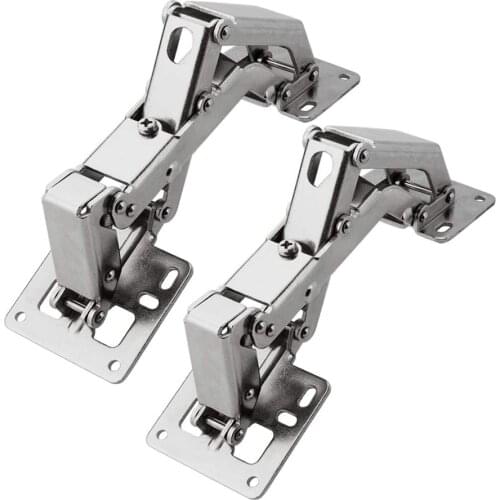 2Pcs 170 Degree Hinge for Corner Cabinet Door, Kitchen Thick Door Hinges Angle Can Adjusted 130-170 Degrees No Need Hole Hinge
