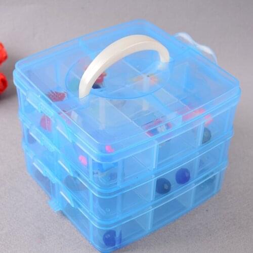 Big 3 Layers 30 Grid Adjustable Slots Removable Dividers Diy Nail Jewelry Beads Home Organizer Container Storage Case Boxes