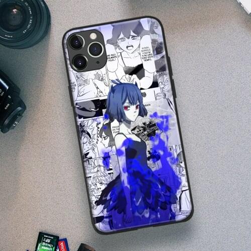 Secre Swallowtail Black Clover Anime Soft TPU Glass Phone Case for IPhone SE 6s 7 8 Plus X Xr Xs 11 12 Mini Pro Max Samsung
