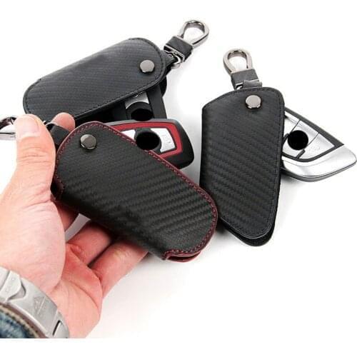 Carbon fiber Leather key case cover holder shell For BMW Key Cover E39 E46 X1 X5 X6 X3 E81 E82 E87 E9 f10 f20 For BMW Key Case