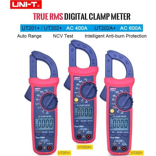 UNI-T UT201+/UT202+/UT203+/UT204+/UT202A+ 400-600A Digital Clamp Meter Automatic Range True RMS High Precision Multimeter Tester