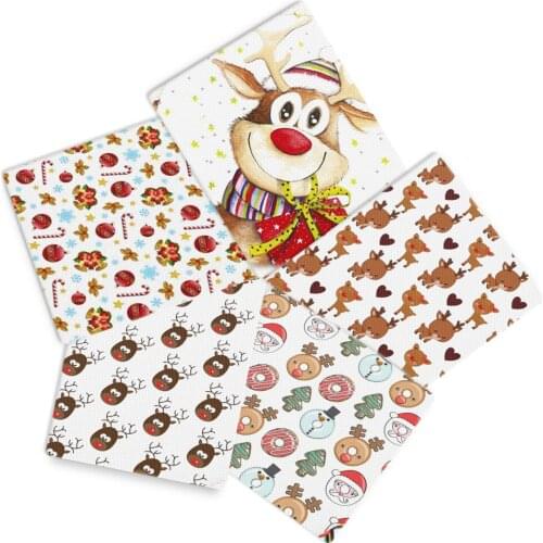 David accessories 50*145cm Reindeer Printed Polyester Cotton Fabric For Sewing Dress Cloth Making DIY Cushion Cover,c13236