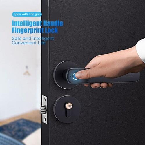 Fingerprint Handle Key Door Lock for Room Office Smart Lever Door Knob Zinc Alloy Fingerprint Handle Lock