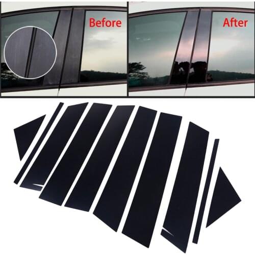 DWCX 10pcs/Set Black Polished Car Door Pillar Posts Window Middle Panel Sill Trim Cover fit for Mazda CX-5 2013 2014 2015 2016