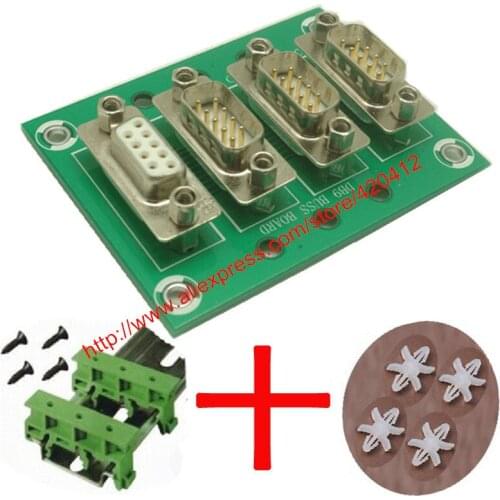 DB9 female to male D-SUB Buss Board Interface Module with DIN Rail Mount foot and panel mounting foot DB9 splitter