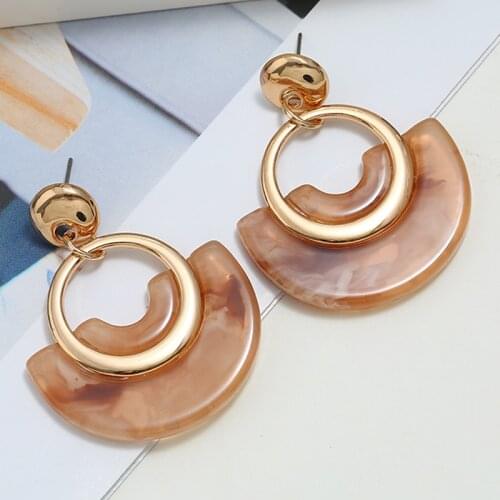 Boho Acrylic Scalloped Drop Earrings kolczyki Doucle d'oreille femme 2019 Oorbellen Pendientes Earings Aretes de mujer Brincos