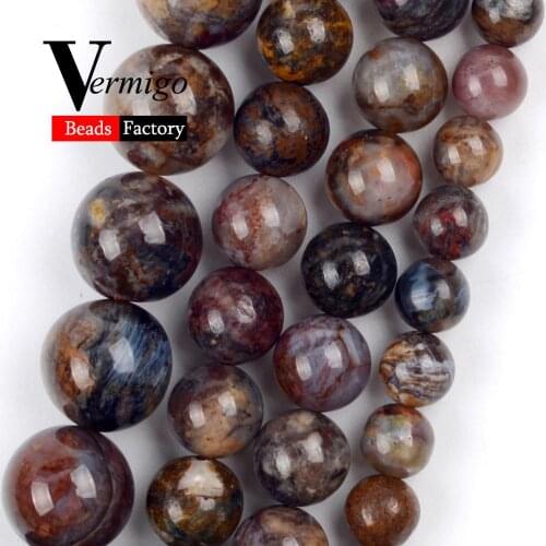Natural Stone Pertersite Gemstones Round Beads for Jewelry Making 6/8/10mm Spacer Beads Diy Bracelet Necklace Accessories