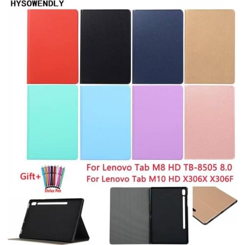Magnetic Smart Stand Case For Lenovo Tab M8 HD TB-8505 8.0'' Ultra Slim Protection Cover For Lenovo Tab M10 HD X306X X306F Funda