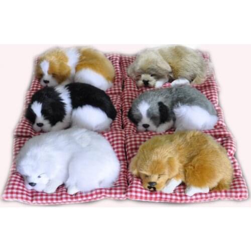 Cute Simulation Sleeping Puppy Dog Doll Toy with Sound Kid Toy Decoration Gift