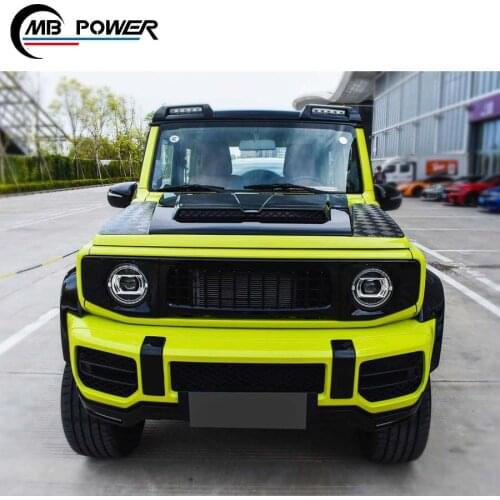 NEWS! high quality jimny JB74 upgrade to G63 MINI style body kit with front bumper grille hood fender duct rear bumper bodykit