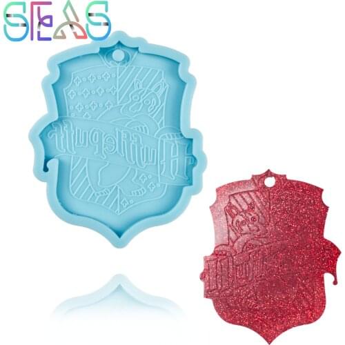 Police Badge Silicone Mold For Key Chain Pendant With Hole Polymer Clay DIY Jewelry Making Epoxy Resin Mold