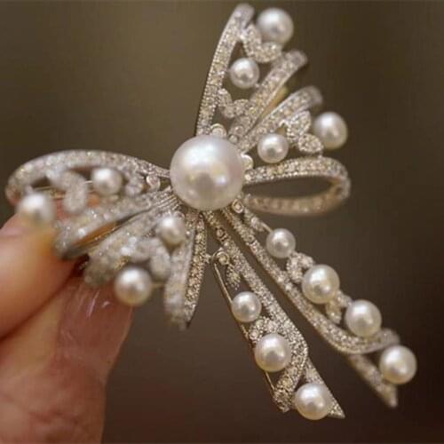 Freshwater pearl white DROP Vintage Brooch for women Fashion Jewelry Clothes Decoration