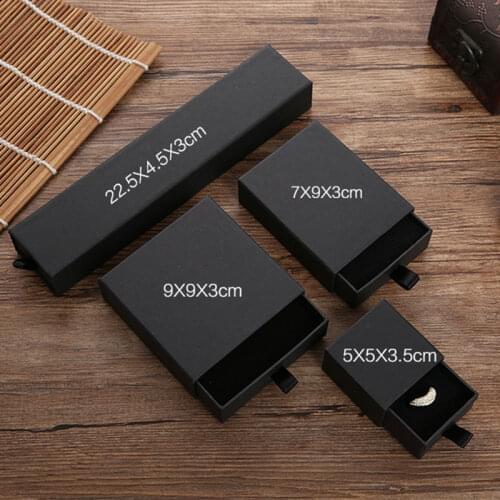 Jewelry Box Black and White Drawer Box for Ring Earrings Necklace Bracelet Jewelry Packaging Storage Gift Boxes for Jewellery