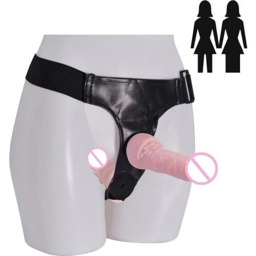 Strapon Double Realistic Dildos No Vibrator Sex Toys For Lesbian Couple Big Fake Penis Strap On Cock Huge Anal Butt Plug Dildo