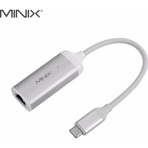 MINIX NEO C-E USB-C to Gigabit Ethernet Adapter Super-Fast Wired Network Connections Supporting High Bandwidth Up To 1000Mbps
