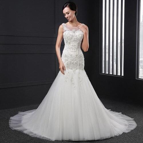 AmLJ005 mermaid wedding dress 2020 vestidos de novia para boda civil sukienka na wesele dla gościa robe longue femme bridal gown