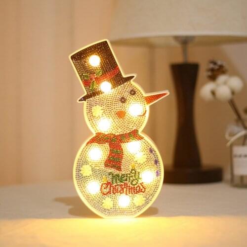 LED Christmas Night Lights Lamps Lanterns DIY Diamond Painting Xmas Decoration Lights For Indoor Bedroom Decoration Decor New