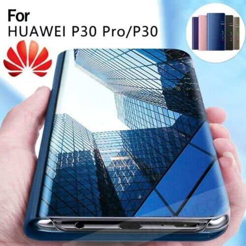 For Huawei P30 Lite/P30 Pro /P30 Smart View Mirror Leather Flip Stand Case Cover