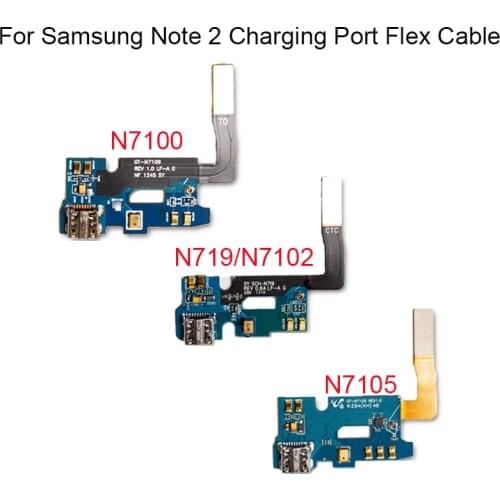 High Quality USB Connector Charging Port Flex Cable For Samsung Galaxy Note 2 N7100 N7102 N7109 Micro USB Port Flex Replacement