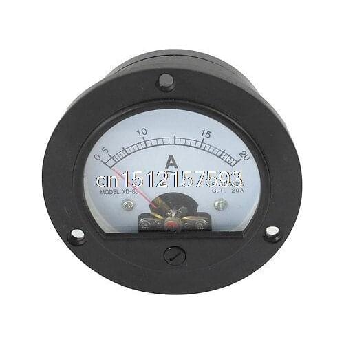 XD-65 Round Shaped AC 0-20A Analog Panel Meter Ammeter Gauge