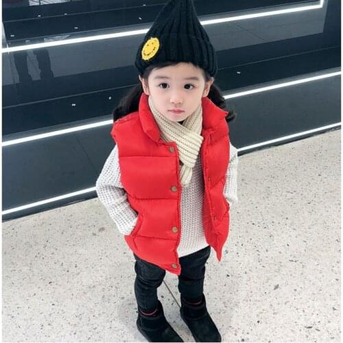 1-10 Years Big Size Girls Vest 2021 New Winter Warm Cotton Down Thick Warm Waistcoat For Kids Children Christmas Present Jacket