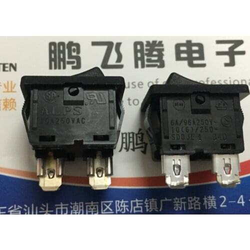 1PCS Japan ALPS SDDJE10800 curved foot 2 foot rocker switch 2 gear horizontal rocker power switch 10A
