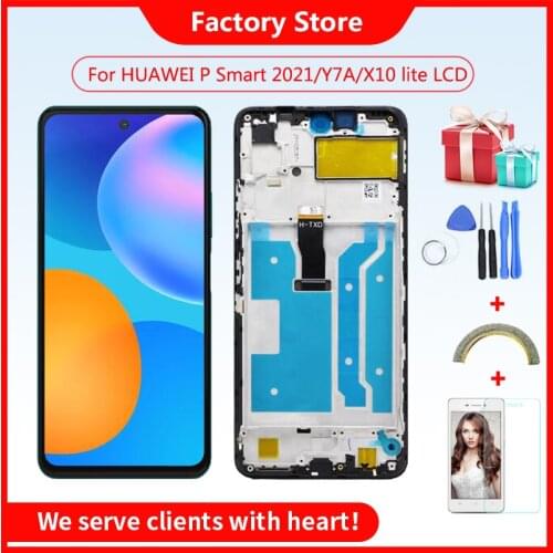 100% Original Display For Huawei Honor 10X lite X10 lite DNN-LX9 Y7A LCD Display Touch Screen Digitizer For Huawei P Smart 2021
