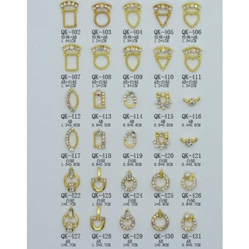 100pcs 3D Hollow Retro Nail Alloy Drill Metal Frame Nail Art Decorations Gold Rivet Manicure Accessories DIY Slider Nail Stud