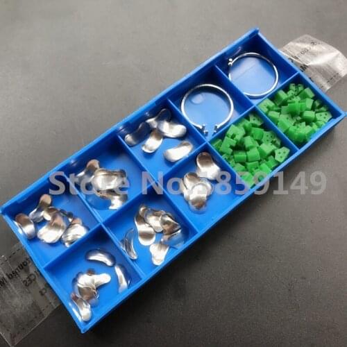 100Pcs/box Dental Sectional Contoured Matrices Matrix Ring Delta Wedges