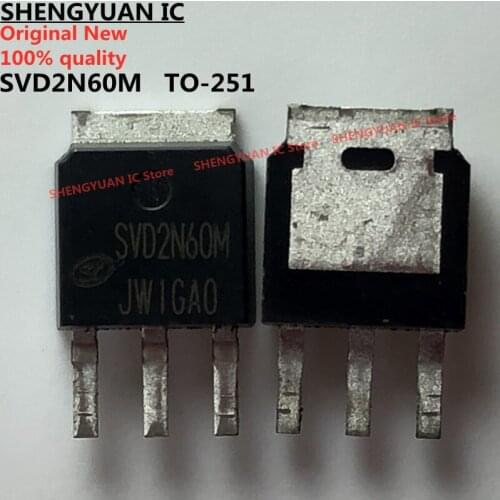 20 pcs/lot SVD2N60M SVD2N60M 2N60 TO-251 2A, 600V N-Channel MOSFET 100% new imported original 100% quality