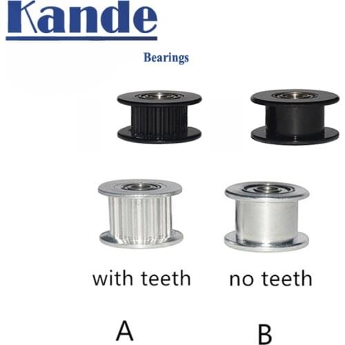 2GT Pulley H Type Wheel Driven Perlin Idler Black/silver GT2 20T Timing Bore 3/4/5mm Width 6mm 3D Printer Aluminum Timing Pulley