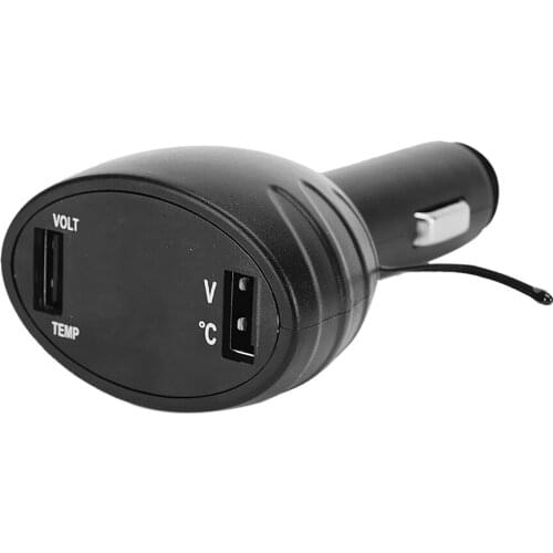 3 In 1 Auto Digital Theremometer And Voltmeter USB Car Charger
