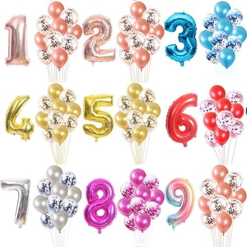 32inch Latex confetti aluminum foil balloon birthday graduation wedding anniversary party decoration adult children toy