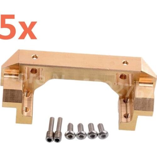 5Pieces RC Cars Brass Steering Gear Front Bumper Servo Mount Front Rudder Rack For 1/10 RC Rock Crawler Truck Traxxas TRX-4 T4