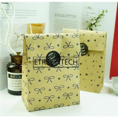 500pcs Birthday Party Decorations Kraft Paper Gift Bags Candy Bags Box Baby Shower Baking Cookies Packing Bag