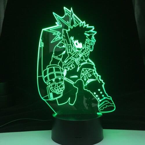 Anime My Hero Academia 3D Lamp Katsuki Bakugo Lamp for Bedroom Decoration Birthday Gift Bakugo LED Night Light Dropshipping
